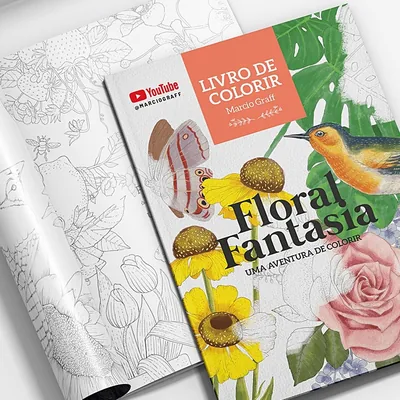 Capa de Livro de Colorir Floral Fantasia