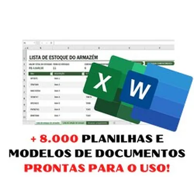 Capa de Mais de 8.000 planilhas em Excel e modelos de documentos em Word