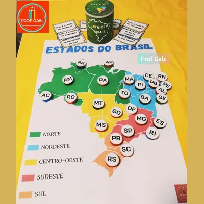 Capa de Mapa do Brasil: estados brasileiros (material imprimível)
