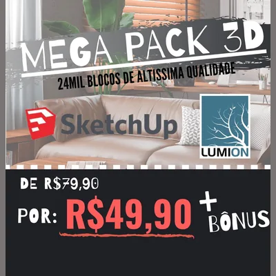 Capa de Mega Pack de Blocos 3D