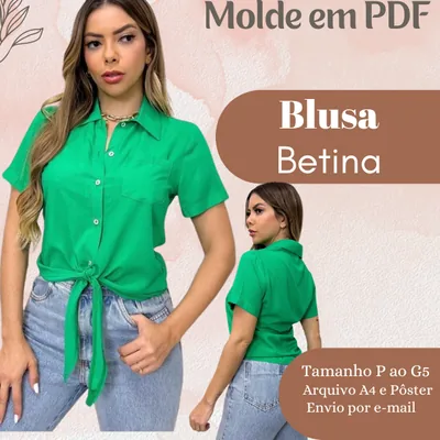 Capa de Molde em PDF: Blusa Betina