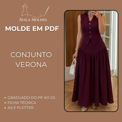 Capa de Molde em PDF: Conjunto Verona