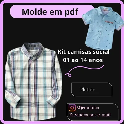 Capa de Molde Kit Camisas Social Infantil