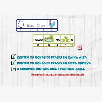 Capa de Organizando as Frases: letra caixa alta e cursiva