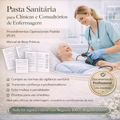 Capa de Pack com 146 Documentos para Enfermagem: POPs e Manuais