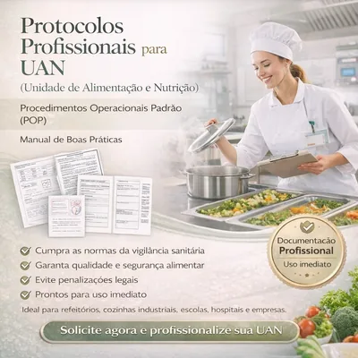 Capa de Pack com 93 Documentos: POPs para Unidade de Alimentação e Nutrição (UAN)