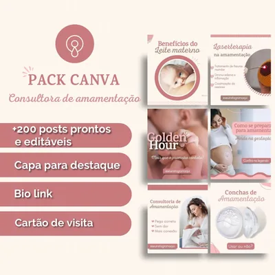 Capa de Pack Canva para Consultora de Amamentação