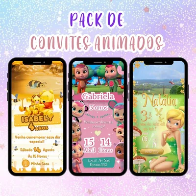 Capa de Pack de Convites Animados