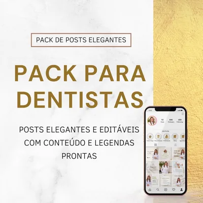 Capa de Pack Premium para Dentistas: Posts Prontos e Elegantes