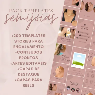 Capa de Pack Semijoias: Artes para Instagram no Canva