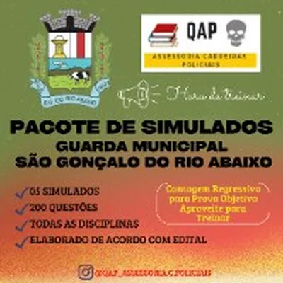 Capa de Pacote de Simulados: Guarda Municipal de São Gonçalo do Rio Abaixo