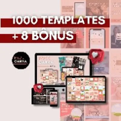 Capa de Pacote com Mais de 1000 Designs Editáveis para Canva