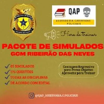 Capa de Pacote de Simulados: Guarda Civil de Ribeirão das Neves (MG)