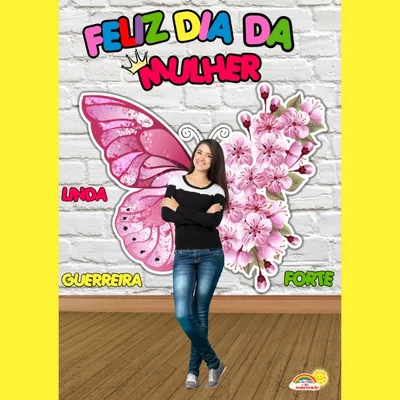 Capa de Painel Interativo Feliz Dia da Mulher