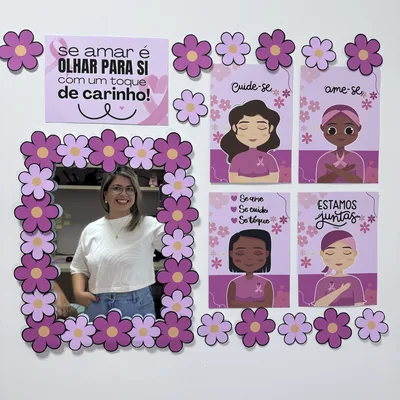 Capa de Painel Outubro Rosa: Toque de Cuidado