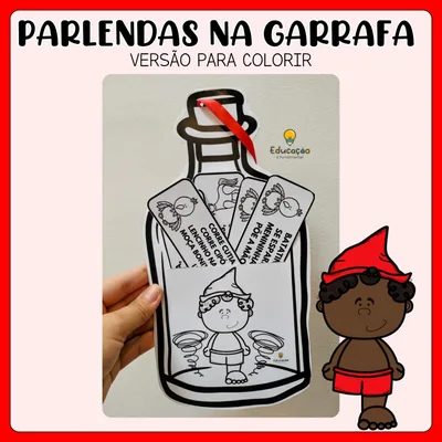 Capa de Parlendas na Garrafa (Colorir)