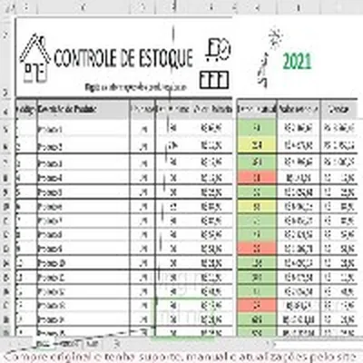 Capa de Planilha de Controle de Estoque com Alerta de Estoque Mínimo
