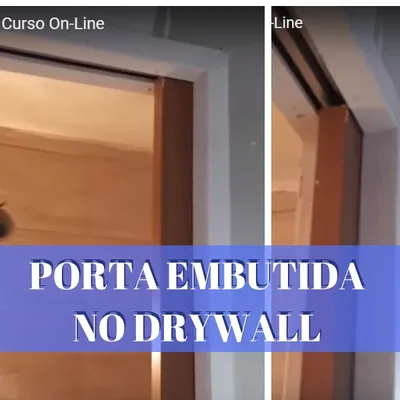 Capa de Curso de Porta de Correr Embutida no Drywall