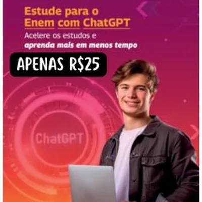 Capa de Preparação para ENEM, Vestibulares e Concursos com ChatGPT
