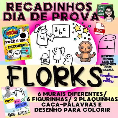 Capa de Recadinhos para Dia de Prova, Florks