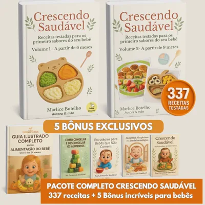 Capa de Receitas para Bebês Crescendo Saudável