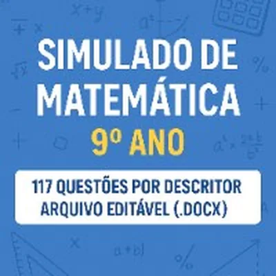Capa de Simulado de Matemática para o 9º Ano (arquivo editável .docx)