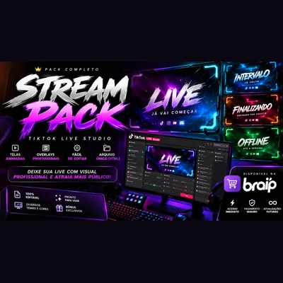 Capa de Stream Pack Studio para TikTok Live