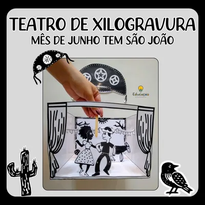 Capa de Teatro de Xilogravura: Material de São João