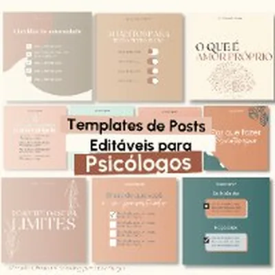 Capa de Templates de Posts Editáveis para Psicólogos